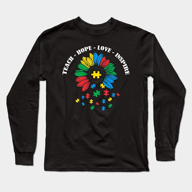 Autism Teacher Autism Awareness Gift for Birthday, Mother's Day, Thanksgiving, Christmas Long Sleeve T-Shirt by skstring